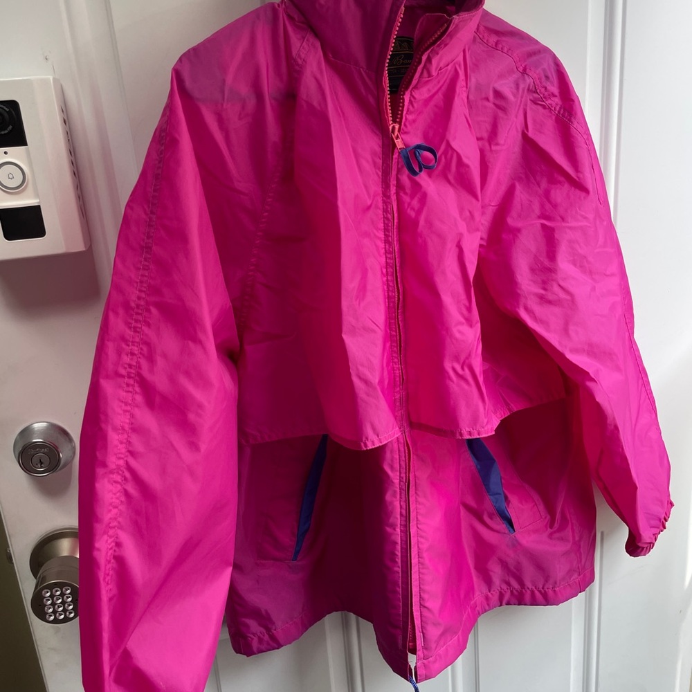 vintage 1990s Eddie Bauer pink lightweight rain jacket, medium